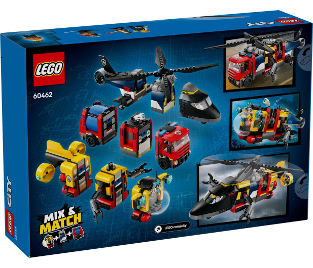 LEGO City 60462 Zestaw z helikopterem, wozem strażackim i łodzią - 1284268 - zdjęcie 3